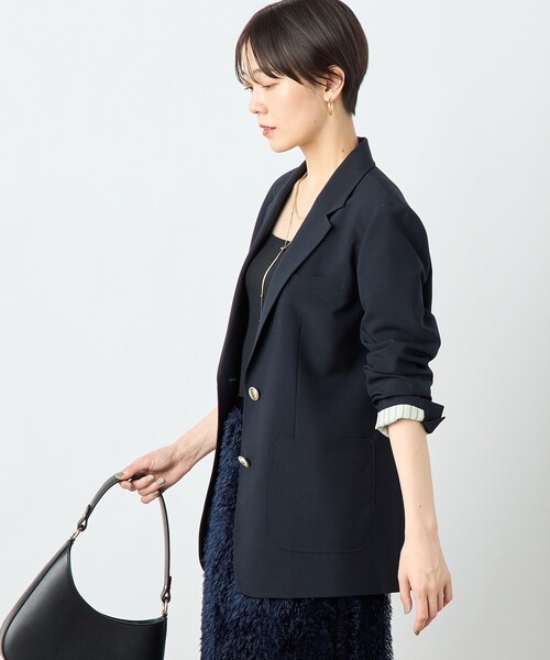 NOLLEY’S Sophi（ノーリーズソフィ）の「ウォッシャブルトロオーバージャケット（テーラードジャケット・レディース・ベージュ/ネイビー・38/36/34）」の17枚目の写真