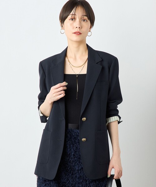 NOLLEY’S Sophi（ノーリーズソフィ）の「ウォッシャブルトロオーバージャケット（テーラードジャケット・レディース・ベージュ/ネイビー・38/36/34）」の20枚目の写真