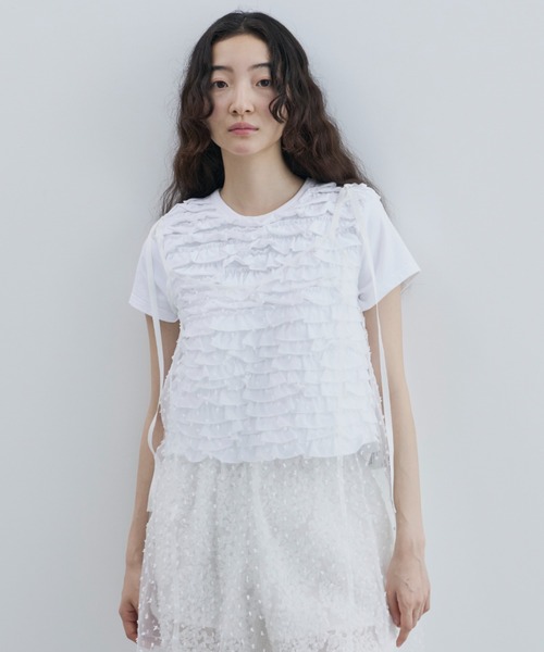 PERNA(ペルナ)の「ドットオーガンジーワンピース(ワンピース・レディース・ピンクベージュ/ホワイト・MEDIUM/LARGE)」の5枚目の写真