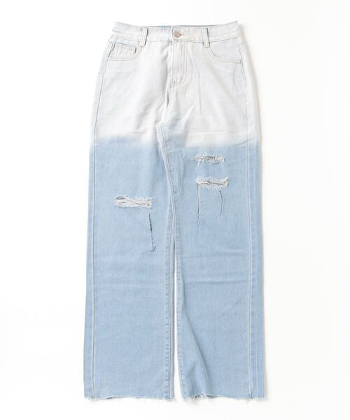 gossip！ロサンゼルス（ゴシップロサンゼルス）の「グラデーションカットアウト　ダメージデニムパンツ（デニムパンツ・レディース・ライトブルー・S/M/L）」の21枚目の写真