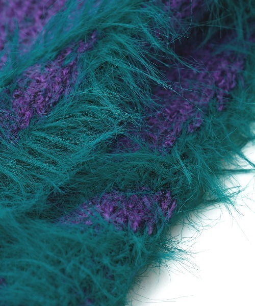 チチカカ（チチカカ）の「ヤクタッチフェザーニットプルオーバー（ニット/セーター・レディース・ブラック/パープル/アイボリー・FREE）」の9枚目の写真