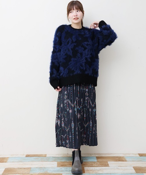 チチカカ（チチカカ）の「ヤクタッチフェザーニットプルオーバー（ニット/セーター・レディース・ブラック/パープル/アイボリー・FREE）」の17枚目の写真