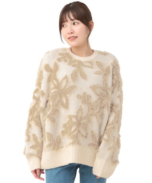 チチカカ（チチカカ）の「ヤクタッチフェザーニットプルオーバー（ニット/セーター・レディース・ブラック/パープル/アイボリー・FREE）」の10枚目の写真