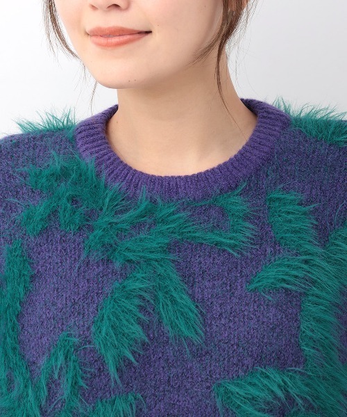 チチカカ（チチカカ）の「ヤクタッチフェザーニットプルオーバー（ニット/セーター・レディース・ブラック/パープル/アイボリー・FREE）」の18枚目の写真