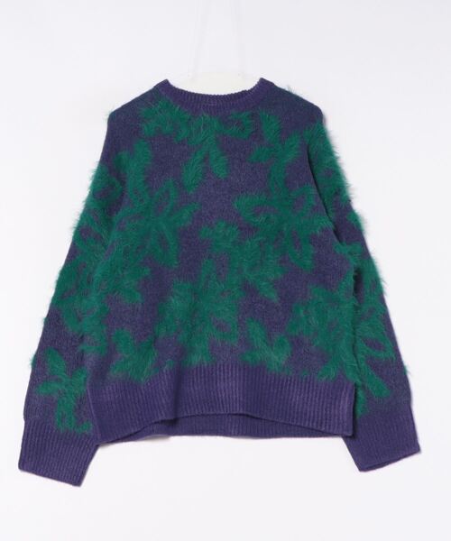 チチカカ（チチカカ）の「ヤクタッチフェザーニットプルオーバー（ニット/セーター・レディース・ブラック/パープル/アイボリー・FREE）」の6枚目の写真