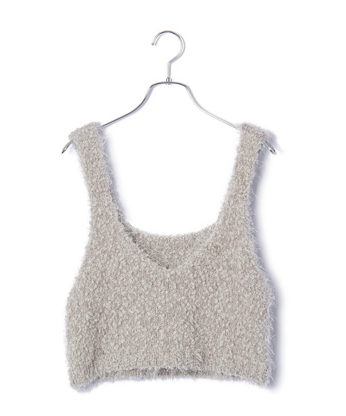 VIS(ビス)の「【前後2WAY】ポンポンシャギーニットビスチェ(キャミソール・レディース・キナリ/ブラック/グレー・FREE)」の19枚目の写真