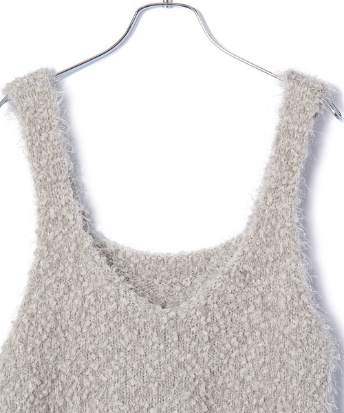VIS(ビス)の「【前後2WAY】ポンポンシャギーニットビスチェ(キャミソール・レディース・キナリ/ブラック/グレー・FREE)」の21枚目の写真