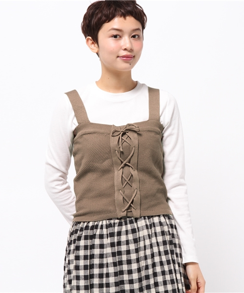 Chico（チコ）の「【who's who Chico】ニットビスチェset（キャミソール・レディース・ベージュ/ブラック/グレー・FREE）」の8枚目の写真