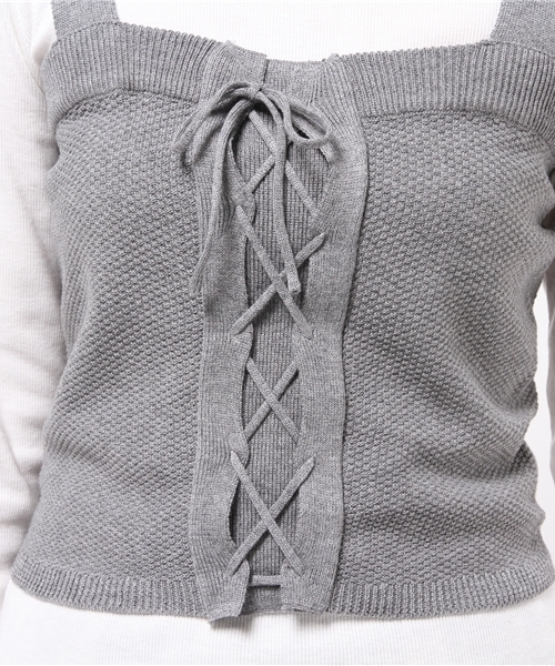 Chico（チコ）の「【who's who Chico】ニットビスチェset（キャミソール・レディース・ベージュ/ブラック/グレー・FREE）」の16枚目の写真