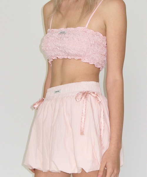 CRANK(クランク)の「SHIRRING BALLOON SKIRT(スカート・レディース・ライトピンク/ブラック/ホワイト・FREE)」の3枚目の写真