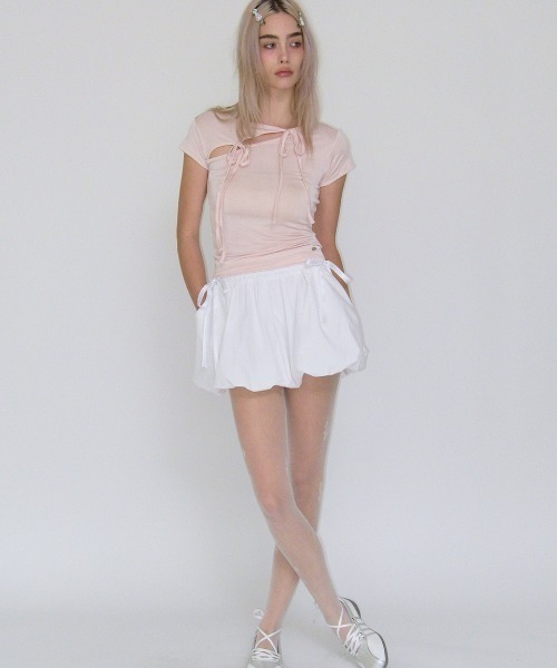 CRANK(クランク)の「SHIRRING BALLOON SKIRT(スカート・レディース・ライトピンク/ブラック/ホワイト・FREE)」の9枚目の写真