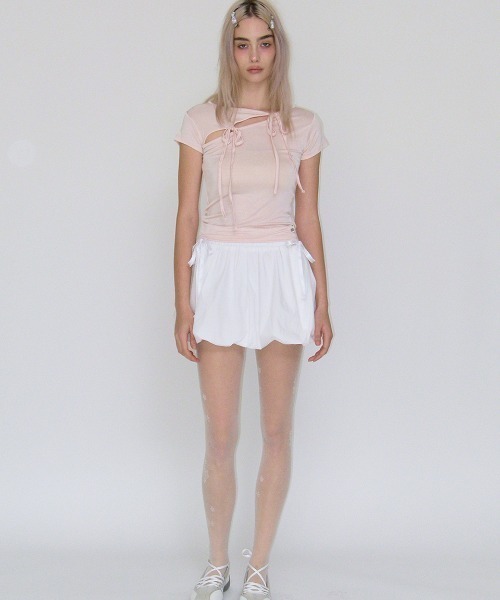 CRANK(クランク)の「SHIRRING BALLOON SKIRT(スカート・レディース・ライトピンク/ブラック/ホワイト・FREE)」の10枚目の写真