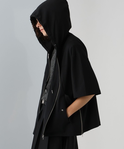 HARE（ハレ）の「ZIPスリットシャツフーディー(HARE)（シャツ/ブラウス・メンズ・グレー/ブラック・FREE）」の5枚目の写真