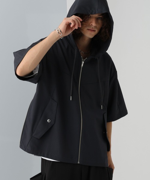 HARE（ハレ）の「ZIPスリットシャツフーディー(HARE)（シャツ/ブラウス・メンズ・グレー/ブラック・FREE）」の10枚目の写真