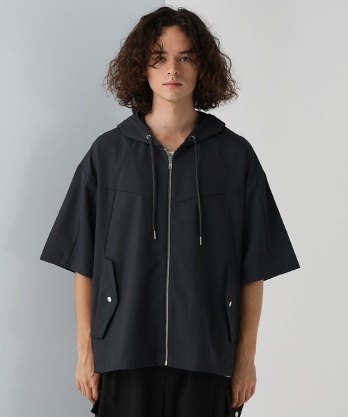 HARE（ハレ）の「ZIPスリットシャツフーディー(HARE)（シャツ/ブラウス・メンズ・グレー/ブラック・FREE）」の12枚目の写真