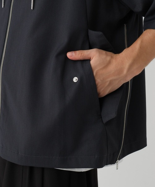 HARE（ハレ）の「ZIPスリットシャツフーディー(HARE)（シャツ/ブラウス・メンズ・グレー/ブラック・FREE）」の17枚目の写真