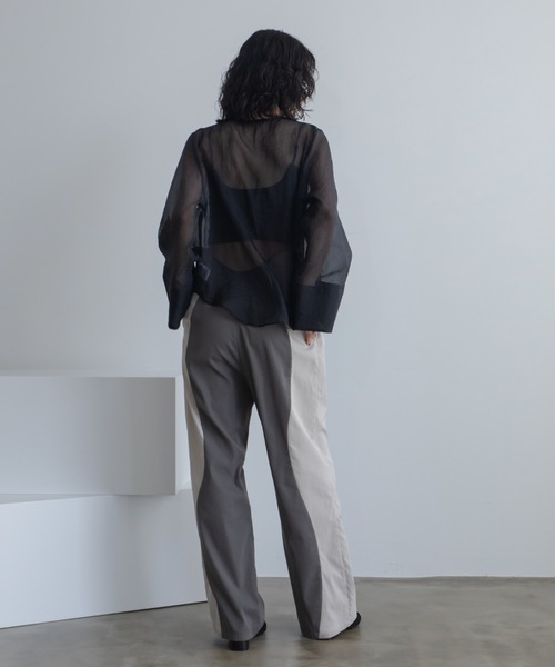 VACANCY（ヴァカンシー）の「チャイナシアーシャツジャケット（その他アウター・レディース・ブラック/ホワイト・FREE）」の12枚目の写真