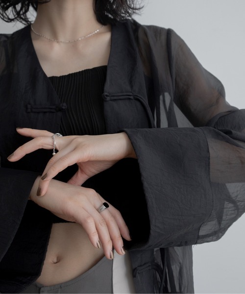 VACANCY（ヴァカンシー）の「チャイナシアーシャツジャケット（その他アウター・レディース・ブラック/ホワイト・FREE）」の17枚目の写真