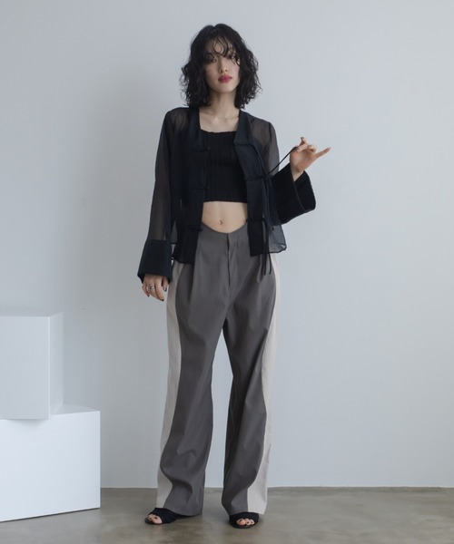 VACANCY（ヴァカンシー）の「チャイナシアーシャツジャケット（その他アウター・レディース・ブラック/ホワイト・FREE）」の20枚目の写真