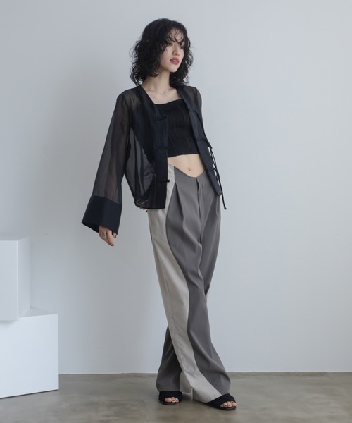 VACANCY（ヴァカンシー）の「チャイナシアーシャツジャケット（その他アウター・レディース・ブラック/ホワイト・FREE）」の21枚目の写真