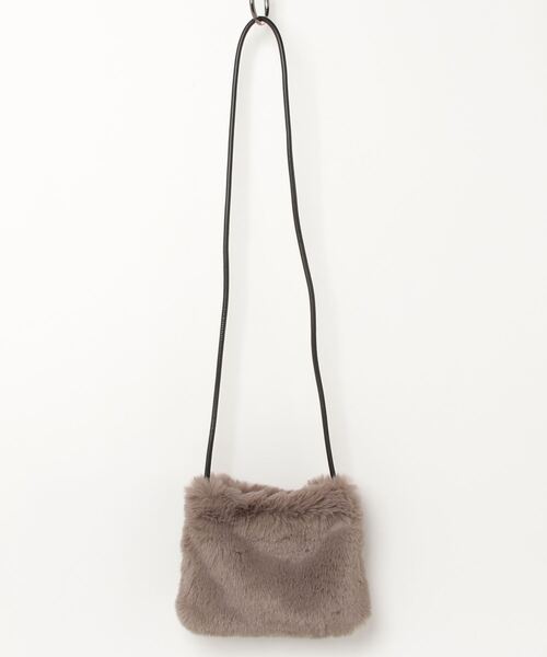 HusHusH(ハッシュアッシュ)の「HusHusH ハッシュアッシュ ファーポシェット(ショルダーバッグ・レディース・ダークグレー/ベージュ/グレー・フリー)」の4枚目の写真