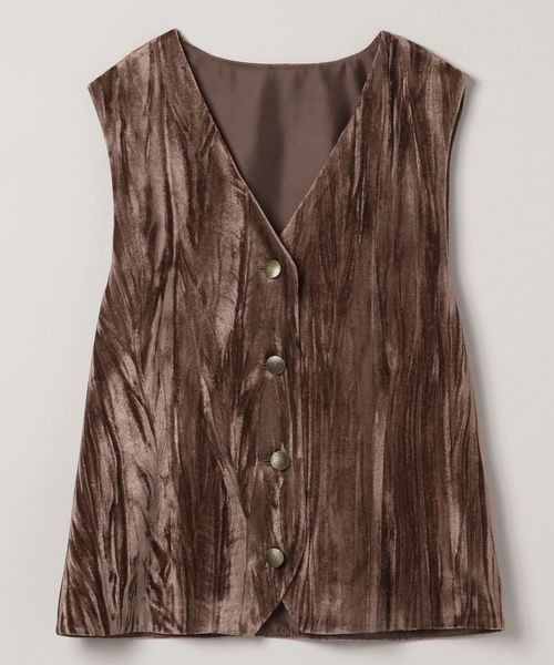 JEANASIS（ジーナシス）の「アソートマテリアルレトロジレ/146874（ベスト・レディース・ブラック系その他/ブラウン/ブラック・FREE）」の3枚目の写真