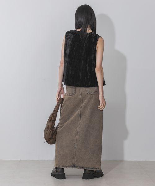 JEANASIS（ジーナシス）の「アソートマテリアルレトロジレ/146874（ベスト・レディース・ブラック系その他/ブラウン/ブラック・FREE）」の13枚目の写真