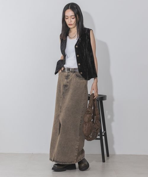 JEANASIS（ジーナシス）の「アソートマテリアルレトロジレ/146874（ベスト・レディース・ブラック系その他/ブラウン/ブラック・FREE）」の11枚目の写真