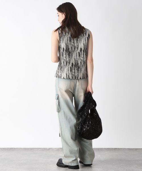 JEANASIS（ジーナシス）の「アソートマテリアルレトロジレ/146874（ベスト・レディース・ブラック系その他/ブラウン/ブラック・FREE）」の7枚目の写真