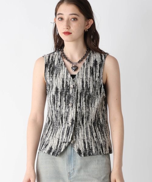 JEANASIS（ジーナシス）の「アソートマテリアルレトロジレ/146874（ベスト・レディース・ブラック系その他/ブラウン/ブラック・FREE）」の8枚目の写真