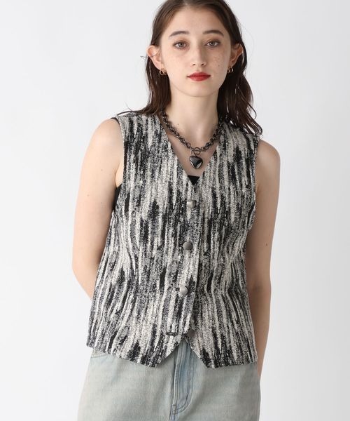 JEANASIS（ジーナシス）の「アソートマテリアルレトロジレ/146874（ベスト・レディース・ブラック系その他/ブラウン/ブラック・FREE）」の9枚目の写真