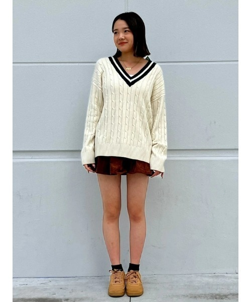 近年購入・定価50,000円☆レリアン カシミヤ混 ケーブル編み セーター 9