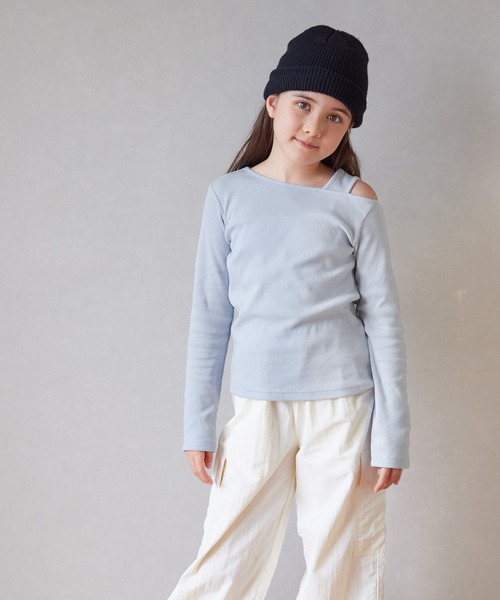 coca（coca）（コカ）の「キッズ アシメオープンショルダートップス（Tシャツ/カットソー・キッズ・ライトブルー/ブラック/その他1・120/150/140/130）」の14枚目の写真