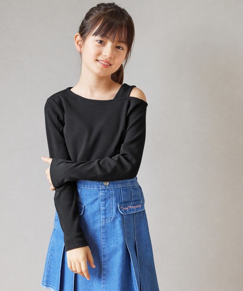 coca（coca）（コカ）の「キッズ アシメオープンショルダートップス（Tシャツ/カットソー・キッズ・ライトブルー/ブラック/その他1・120/150/140/130）」の6枚目の写真