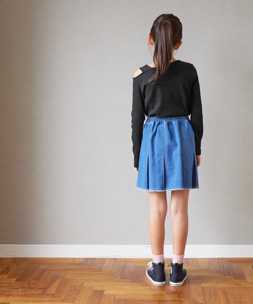 coca（coca）（コカ）の「キッズ アシメオープンショルダートップス（Tシャツ/カットソー・キッズ・ライトブルー/ブラック/その他1・120/150/140/130）」の7枚目の写真