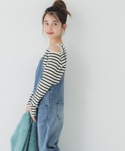 coca（coca）（コカ）の「キッズ アシメオープンショルダートップス（Tシャツ/カットソー・キッズ・ライトブルー/ブラック/その他1・120/150/140/130）」の9枚目の写真