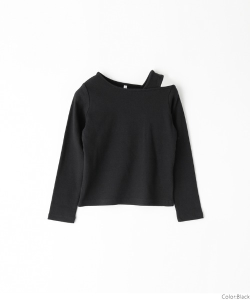 セール】キッズ アシメオープンショルダートップス（Tシャツ