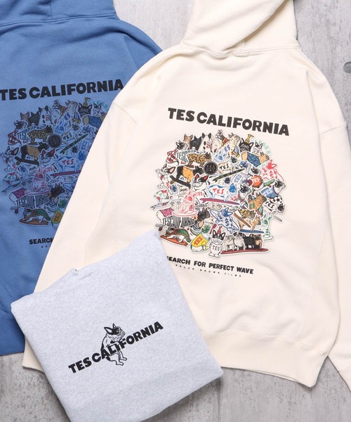 The Endless Summer（エンドレスサマー）の「TES BUHI ALL STAR SWEAT PARKA / スウェットパーカー（パーカー・メンズ・グレー/アイボリー/サックスブルー・SMALL/MEDIUM/LARGE/X-LARGE）」の2枚目の写真