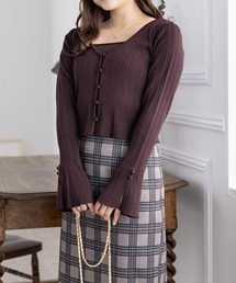 HERMES ブラウン カーディガン・アンサンブルセット　茶色 aquagarage カーディガン アンサンブル ニット トップス