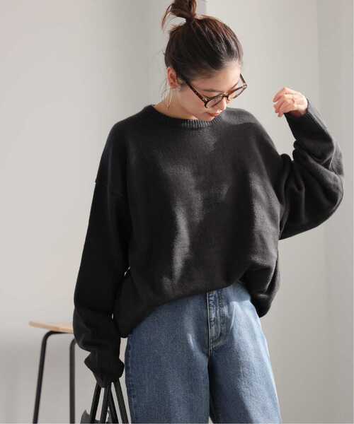 LOGAN knitting mills(ローガンニッティングミルズ)の「《追加》別注【LOGAN Knitting Mills】*RELUMEジャカードニットプルオーバー(ニット/セーター・レディース・チャコールグレー/ブラック・FREE)」の8枚目の写真
