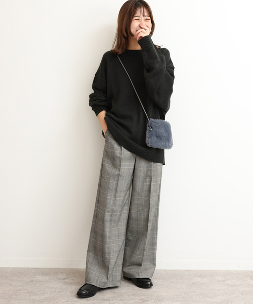 LOGAN knitting mills(ローガンニッティングミルズ)の「《追加》別注【LOGAN Knitting Mills】*RELUMEジャカードニットプルオーバー(ニット/セーター・レディース・チャコールグレー/ブラック・FREE)」の16枚目の写真