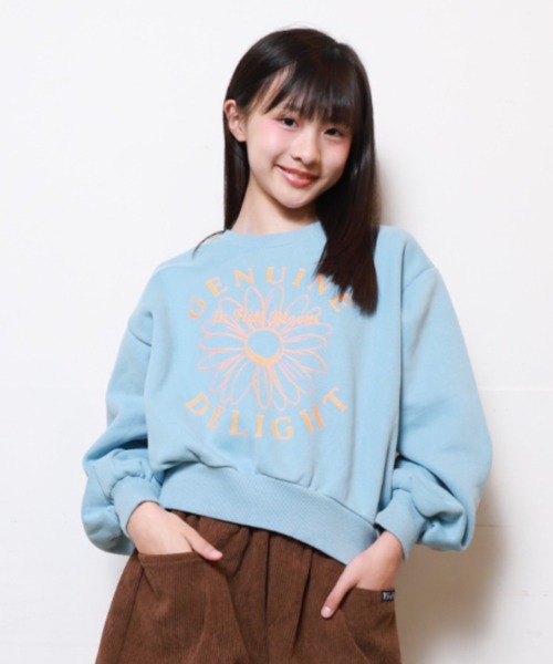 RiCO SUCRE（リコシュクレ）の「RiCO SUCRE/リコシュクレ　フラワープリントプルオーバー（スウェット・キッズ・サックスブルー/アイボリー/杢グレー・160/150/140/130）」の9枚目の写真