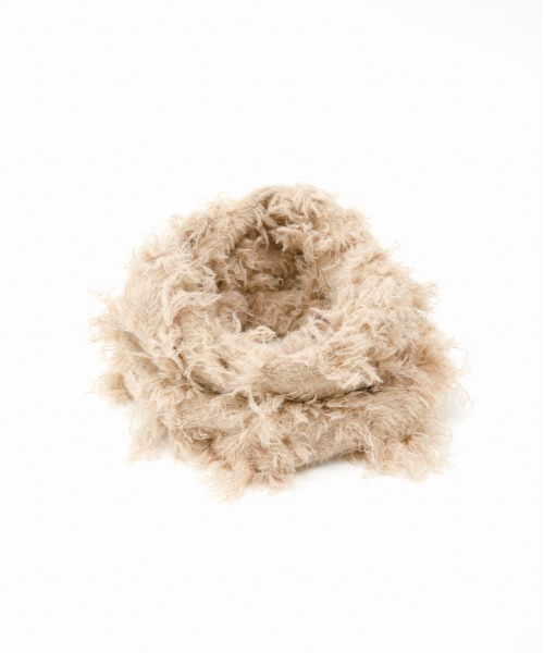 CONTROL FREAK（コントロールフリーク）の「CONTROL FREAK(コントロールフリーク)ヘアリーフリンジスヌード（マフラー・レディース・ブルー/ベージュ/チャコール・FREE）」の4枚目の写真