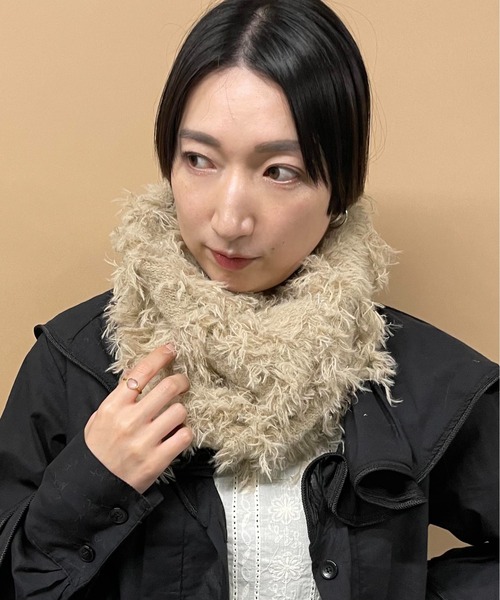 CONTROL FREAK（コントロールフリーク）の「CONTROL FREAK(コントロールフリーク)ヘアリーフリンジスヌード（マフラー・レディース・ブルー/ベージュ/チャコール・FREE）」の13枚目の写真