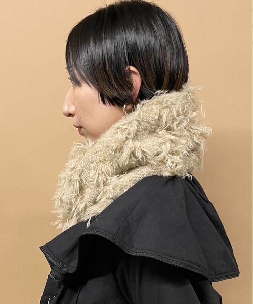 CONTROL FREAK（コントロールフリーク）の「CONTROL FREAK(コントロールフリーク)ヘアリーフリンジスヌード（マフラー・レディース・ブルー/ベージュ/チャコール・FREE）」の14枚目の写真