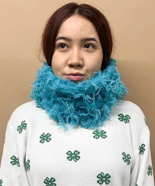 CONTROL FREAK（コントロールフリーク）の「CONTROL FREAK(コントロールフリーク)ヘアリーフリンジスヌード（マフラー・レディース・ブルー/ベージュ/チャコール・FREE）」の16枚目の写真