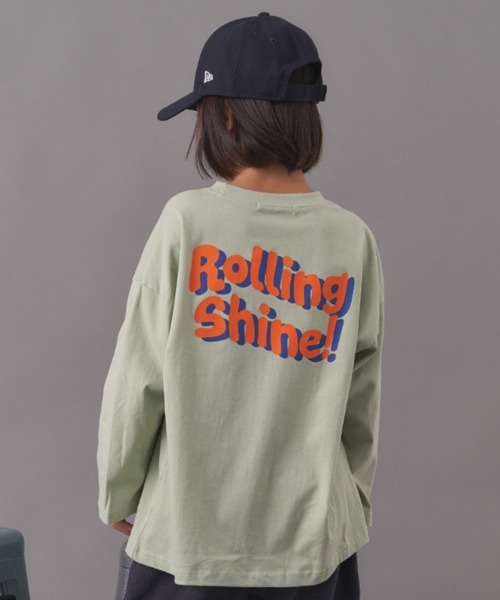 Auntie Rosa(アンティローザ)の「ROLLING SHINE プリントロンTEE(Tシャツ/カットソー・キッズ・ミント/オフホワイト/ブラック・130/140/150/160)」の3枚目の写真
