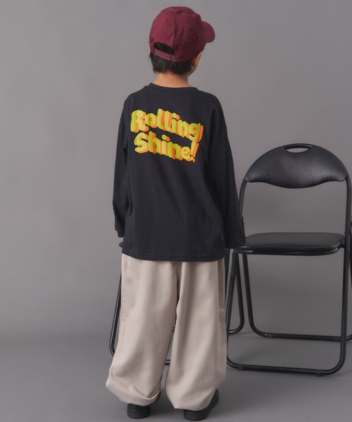 Auntie Rosa(アンティローザ)の「ROLLING SHINE プリントロンTEE(Tシャツ/カットソー・キッズ・ミント/オフホワイト/ブラック・130/140/150/160)」の7枚目の写真