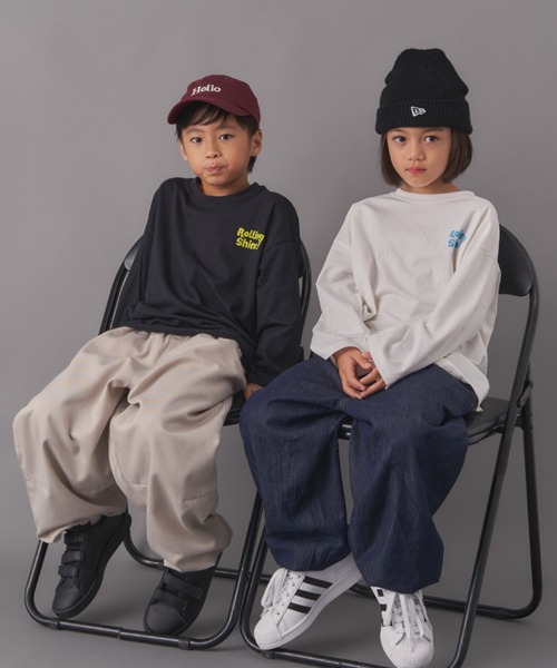 Auntie Rosa(アンティローザ)の「ROLLING SHINE プリントロンTEE(Tシャツ/カットソー・キッズ・ミント/オフホワイト/ブラック・130/140/150/160)」の8枚目の写真