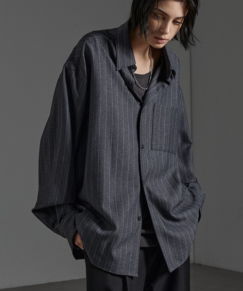 H BEAUTY&YOUTH ウールキャンバス ジップシャツ Mサイズ ブラック ベーセーストック B.C STOCK 《予約》【BOYCOM/ボイコム】ビーバー加工